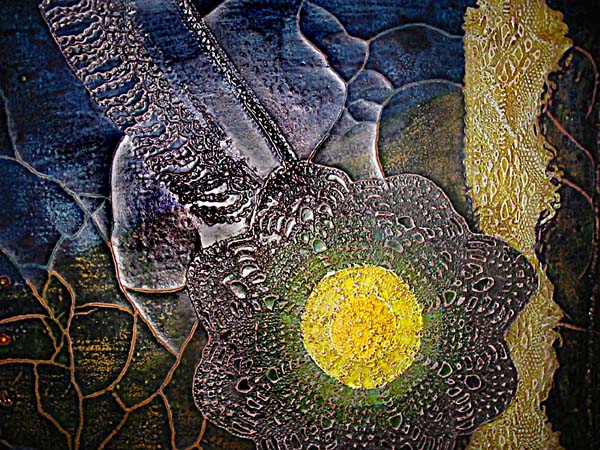 Les Tentations de St Antoine - Peinture sur toile de Pierrick Pinot - Dtail