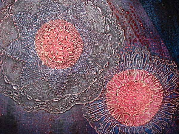 Les Tentations de St Antoine - Peinture sur toile de Pierrick Pinot - Dtail